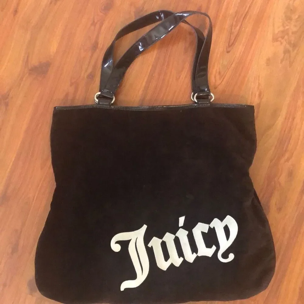Juicy couture and Y2K brown velvet tote bag
